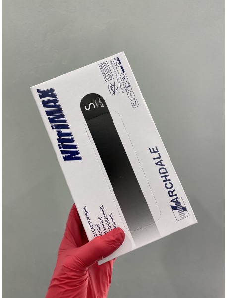 Перчатки нитриловые, черные, Nitrimax ПРЕМИУМ 4гр 50пар (арт.784)